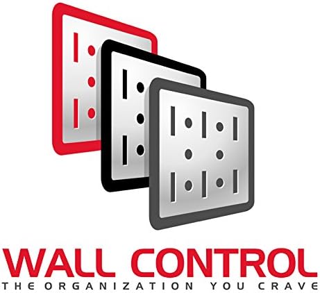 Wall Control Kitchen Pegboard Organizer Pots and Pans Pegboard Pack Storage and Organization Kit with Black Wall Board and Red Accessories
