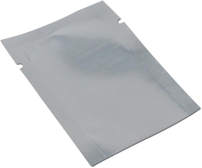 Silver Aluminum Foil Pouch Heat Seal Front Window Plastic Mini Open Top Flat Vacuum Packaging Mylar Bag Food Small Sample Mylar Storage with Tear Notch (100, 11x16cm (4.3x6.3 inch))