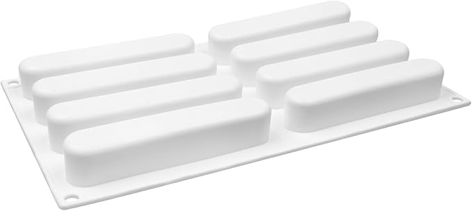 Ellipse Puff Silicone Molds, 3D Silicone Pastry Molds, Eclair Mousse Cake Baking Mold for Cake Decoration Candy Chocolate Truffle French Dessert Jelly Pudding (8-Cavity)