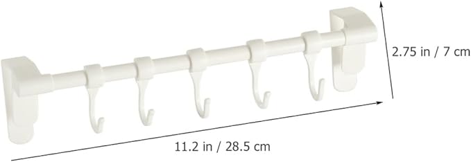 Zerodeko Cabinet Kitchen Utensil Hooks 5pcs Heavy Duty White Storage Rack Hanging Multi-Function Holder for Cabinet and Towel Organization