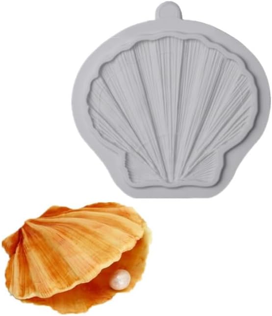 Gray Clam Shell Fondant Silicone Molds For Cake Decorating Cupcake Topper Candy Chocolate Gum Paste Polymer Clay Fondant and Gum Paste Molds Pastry and Baking Molds