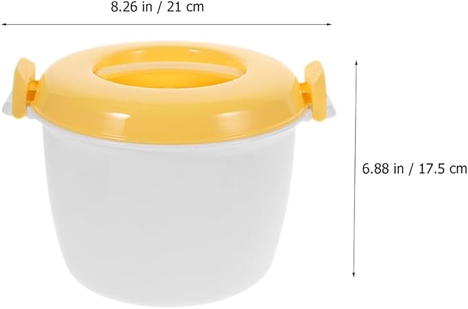PRETYZOOM Microwave Rice Cooker Large Capacity Insulated Lunch Box with Spoon Portable Steaming Pot for Home Office Dormitory Cooking