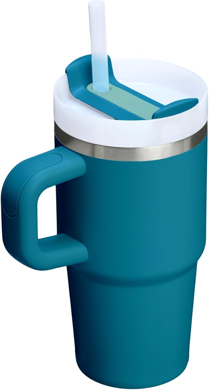STANLEY Quencher H2.0 Tumbler with Handle and Straw 20 oz | Flowstate 3-Position Lid | Cup Holder Compatible for Travel | Insulated Stainless Steel Cup | BPA-Free | Coastal Teal