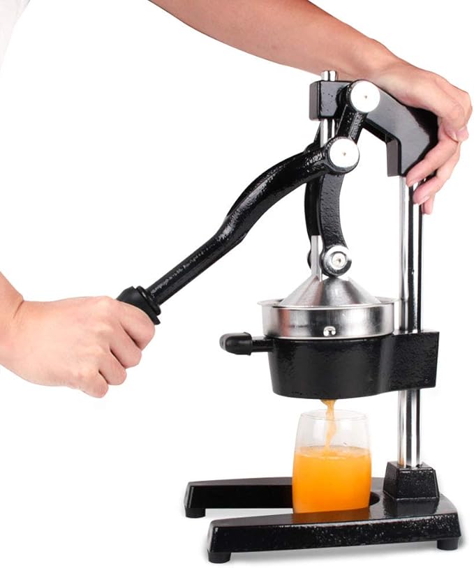 Manual Citrus Juicer Press, Commercial Orange and Lemon Juice Squeezer Extractor (Black)