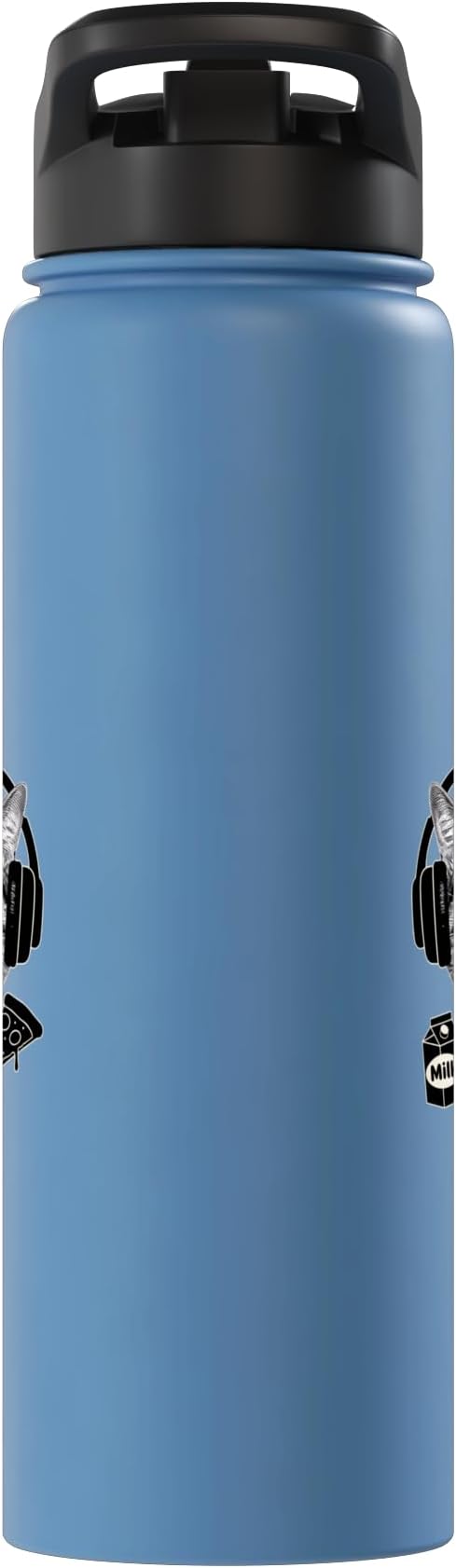 Cat With Headphones Milk Pizza Retro Alien Nostalgia Stainless Steel Insulated Water Bottle