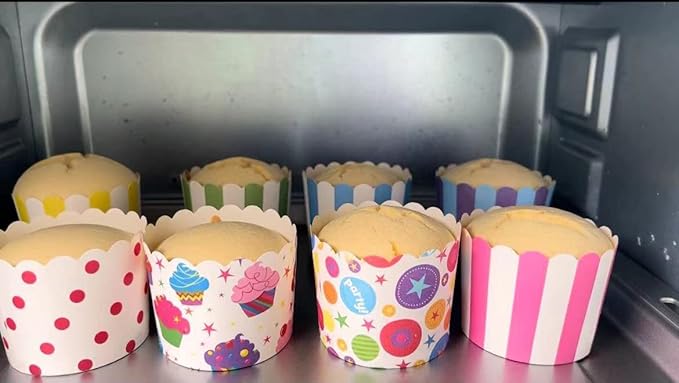 100pcs Random Colorful Premium Greaseproof Cupcake Paper Liners No Muffin Pan Needed Cupcakes Papers