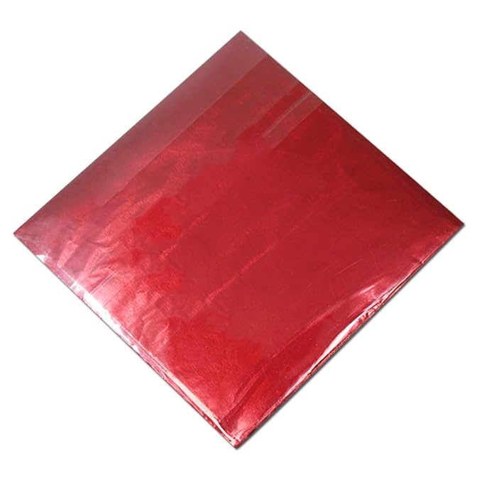 PABCK 500 Pcs 5 Colors Chocolate Candy Wrappers Aluminium Foil Wrapping Papers Square Sweets Lolly Paper Food Tin Foil Wrapper for Candy Packaging Decoration (4.7x4.7 inches)