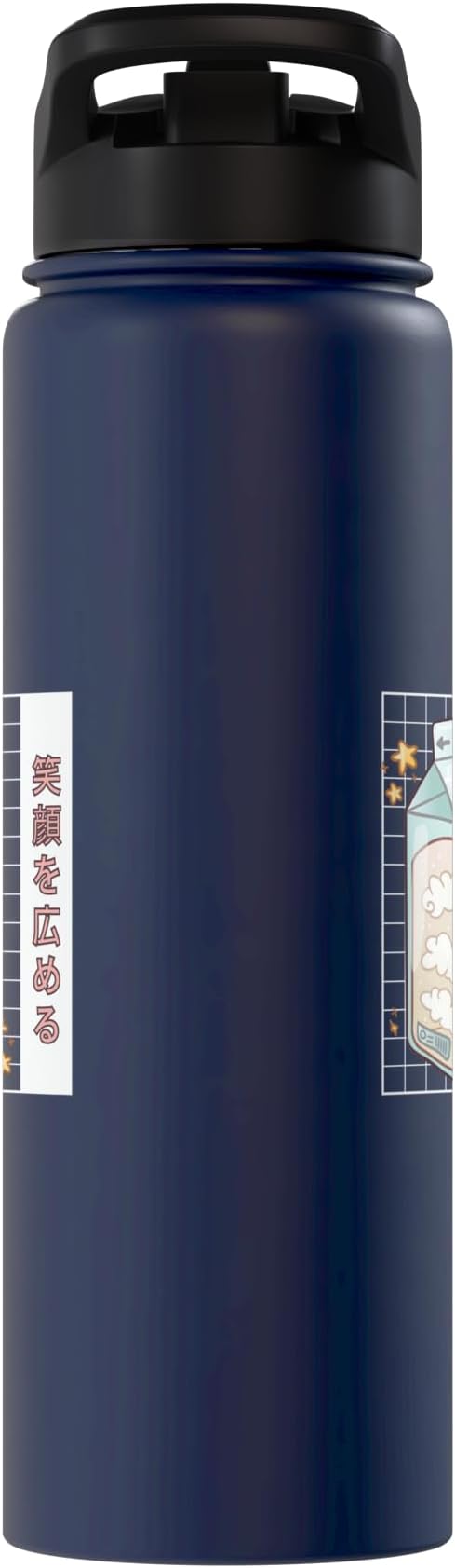Cute Milk Carton Kawaii Japanese Stars Clouds Stainless Steel Insulated Water Bottle