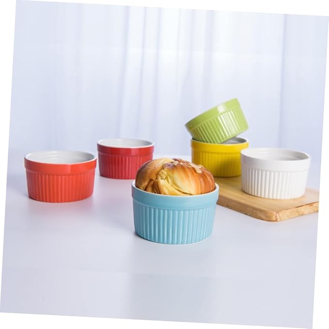 Zerodeko 8pcs Non-stick Ceramic Cake Reusable Bakeware for Diy Baking Heat Resistant Easy Demoulding for Cakes and Breads Microwave Oven Safe White