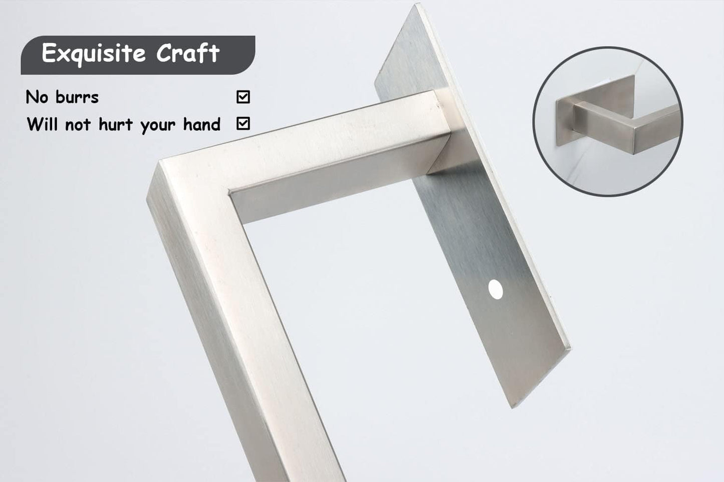 Bathroom Towel Bar Self Adhesive, No Drilling Towel Rack Easy to Install, Hand Towel Holder Made of Premium Stainless Steel Sticky on Hand Towel Hanger for Kitchen, Toilet.(16IN, Brushed)