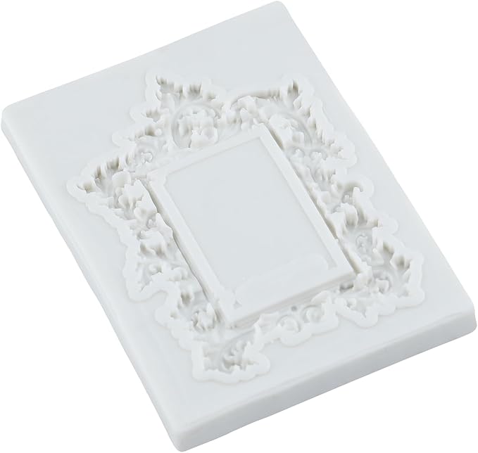 Picture Frames Silicone Molds Photo Frame Fondant Mold Vintage Frame Mold Mirror Frames Chocolate Molds For Sugarcraft Cake Decoration Cupcake Topper Candy Polymer Clay Gum Paste Set of 6