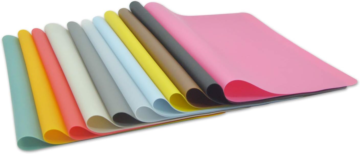 Silicone Placemats, Food-Grade Non-Slip Waterproof, Dining, Stain Resistant, Countertop Protector, Kitchen Counter Mat, Heat Resistant, Baking mat Dishwasher Safe (15.7x11.8Inch-4pack, Blue)
