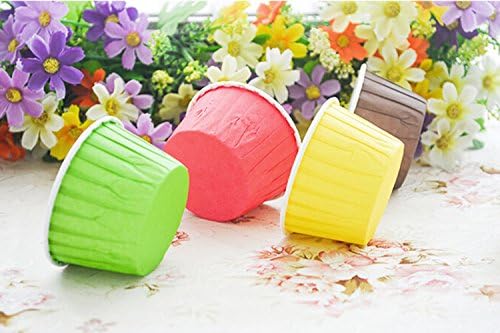 500-Pack Random Colorful Baking Cup, Dots/Stripes, Standard