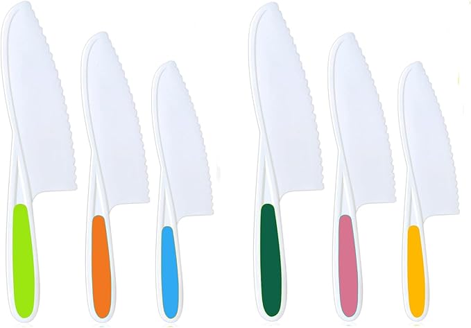 Knives for Kids, 6-Piece Kitchen Cooking and Baking Knife Set, Children's Knives for Real Cooking, BPA-Free Kids' Toddler Tool