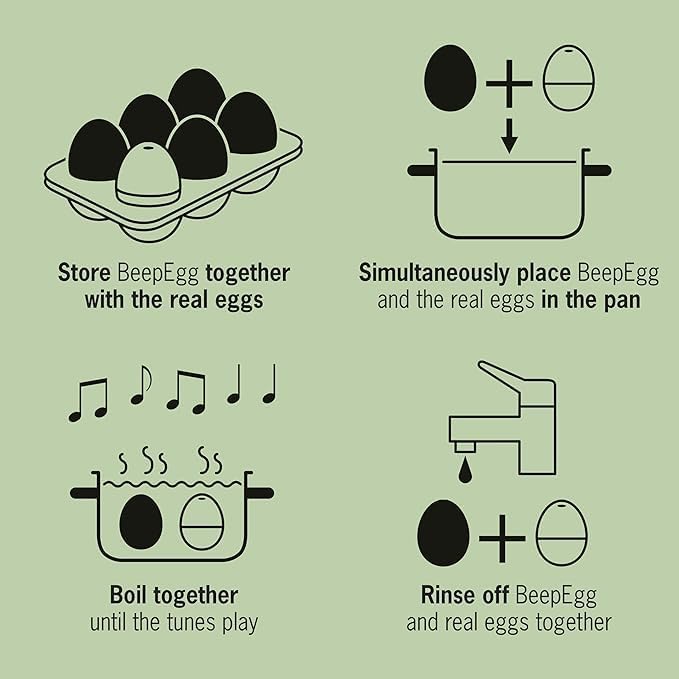 BrainStream BeepEgg Basic - Egg Timer with Musical Alerts, Plays Tunes When Eggs Reach Doneness - Works for All Egg Sizes, Fun & Reliable Kitchen Gadget, Made in Germany (Nightblue)