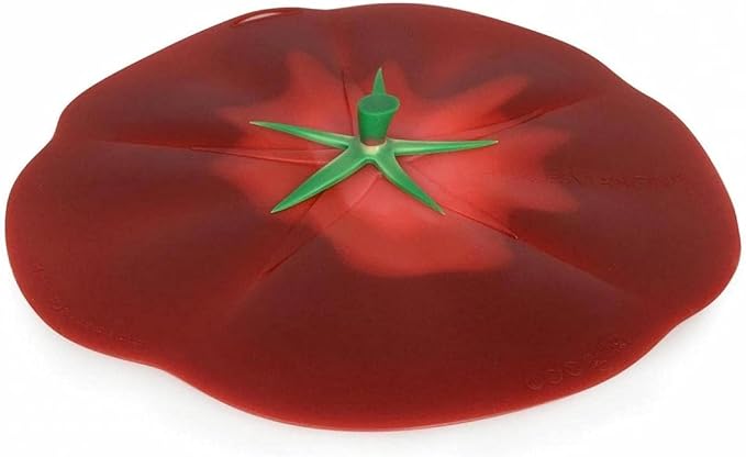 Charles Viancin - Tomato Silicone Lid for Food Storage and Cooking - 11''/28cm - Airtight Seal on Any Smooth Rim Surface - BPA-Free - Oven, Microwave, Freezer, Stovetop and Dishwasher Safe