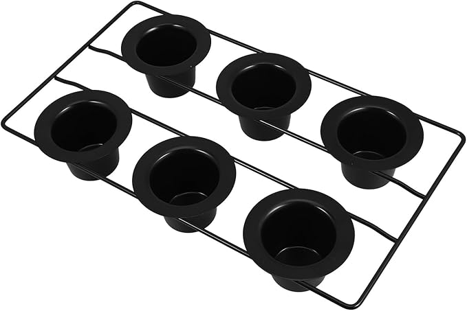 Thickened Carbon Steel Nonstick Muffin Pan 6-cup Deep Cupcake Baking Tray Oven Popover Pan for Home Baking, Black Coated Muffin Tin,