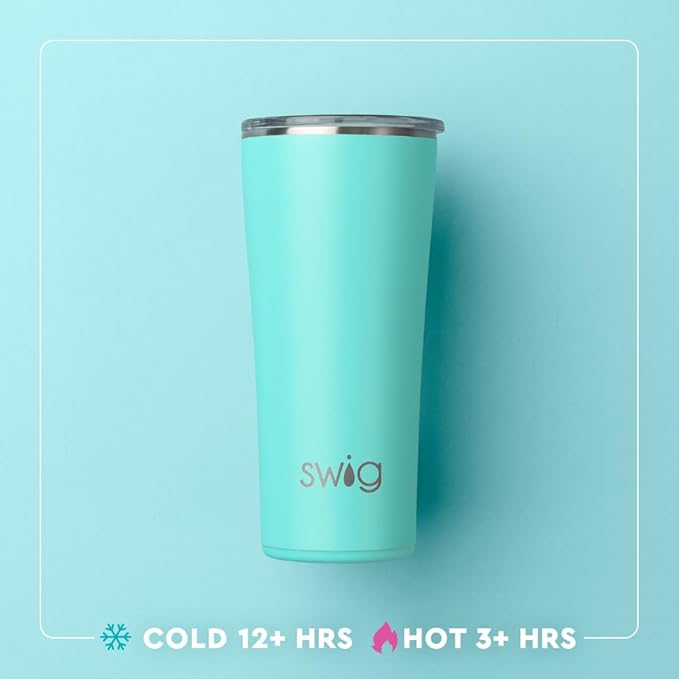 Swig Life 22oz Insulated Tumbler, Travel Coffee Tumbler with Lid, Cup Holder Friendly Travel Coffee Mug, Stainless Steel (Confetti)
