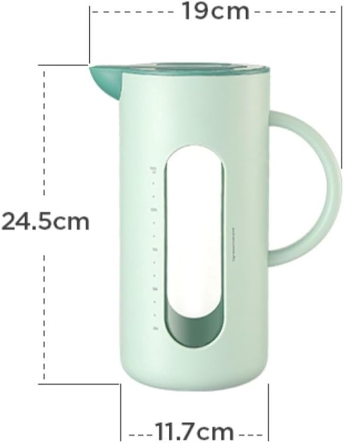 Cold kettle Cold kettle household high temperature resistant cold kettle set glass kettle cold bubble pot Water Pitcher Set for Hot/Cold Water(White)