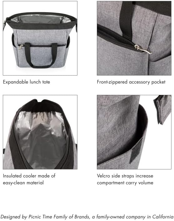 PICNIC TIME Disney Encanto Bruno On The Go Lunch Bag, Soft Cooler Lunch Box, Insulated Lunch Bag, (Heathered Gray)
