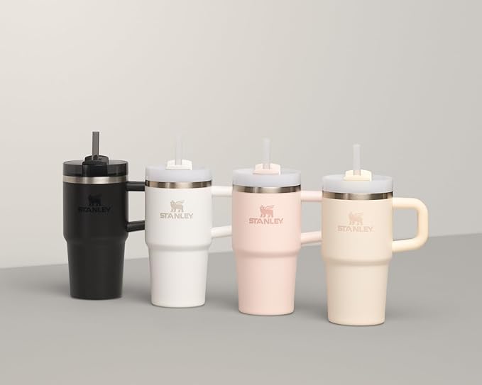 STANLEY Quencher H2.0 Tumbler with Handle and Straw 14 oz | Flowstate 3-Position Lid | Cup Holder Compatible for Travel | Insulated Stainless Steel Cup | BPA-Free | Cream 2.0