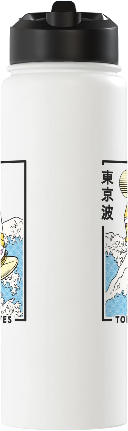 Banana Milk Carton Great Waves Anime Kawaii Aesthetic Stainless Steel Insulated Water Bottle