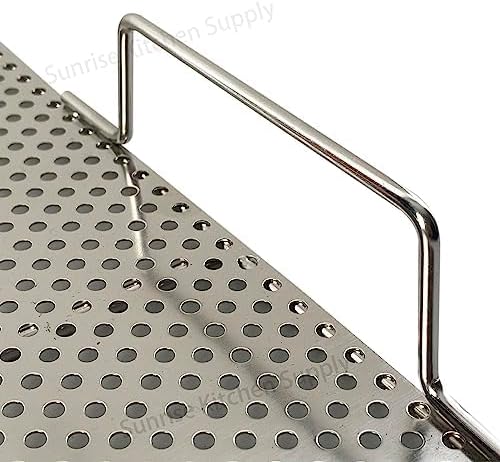 Sunrise Stainless Steel Fryer Screen with Handles (Solid Screen) (3, 13.5" x 13.5" x 1.75")