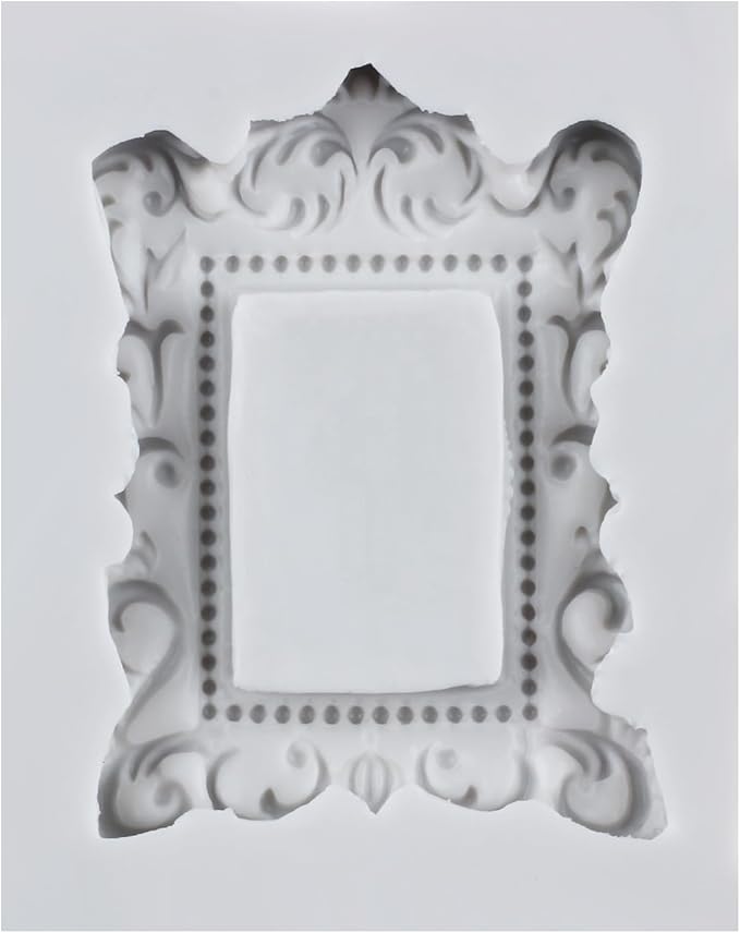 Picture Frames Silicone Mold Photo Frame Fondant Molds Vintage Frame Mold Baroque Frames Chocolate Molds For Sugar craft Cake Decoration Cupcake Topper Candy Polymer Clay Gum Paste Set of 4