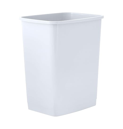 Superio 1.25 Gal Mini Plastic Trash Can, Small Unlidded Waste Bin Only for Countertop, Desk, Vanity, Bathroom 5 Quart (1, White)
