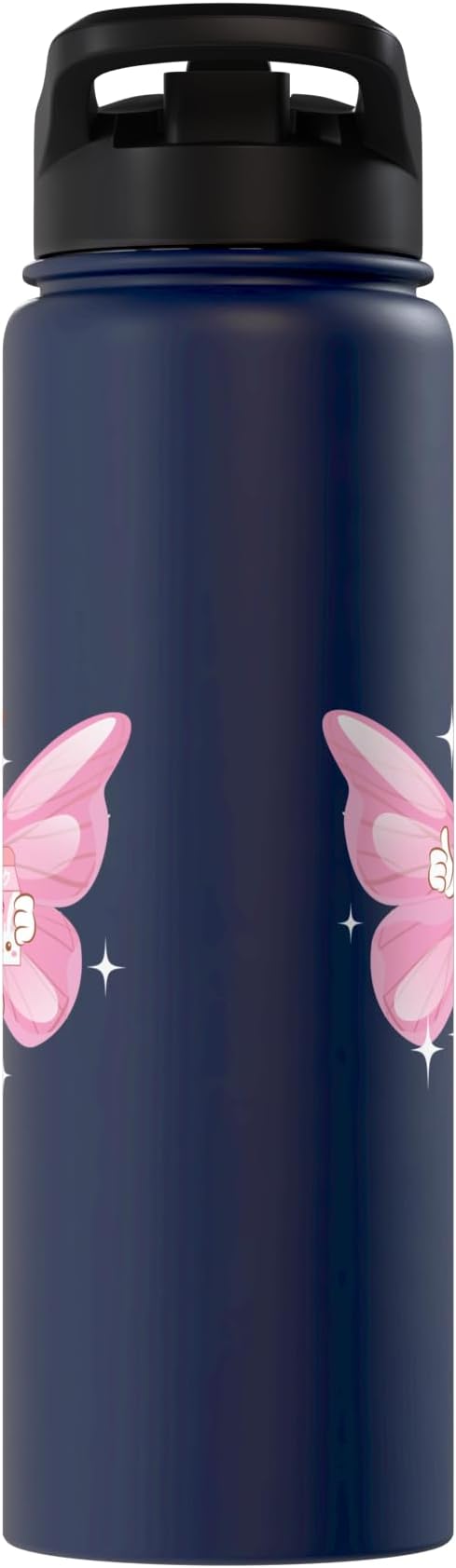 Butterfly Kawaii Strawberry Milk Shake Carton Stainless Steel Insulated Water Bottle