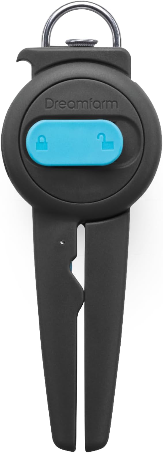 Dreamfarm Dopener 3-In-1 Ergonomic Can Opener Smoothes Can Edges for Safe Removal with Jar Lid Seal-Breaker & Can Ring Puller - Black