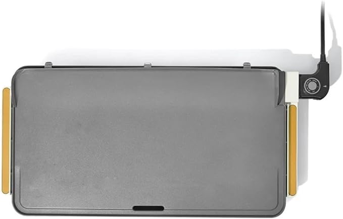Electric Griddle 12x22 Inch with Backsplash, Nonstick Cooking Surface, Adjustable Temperature Control (White Icing)
