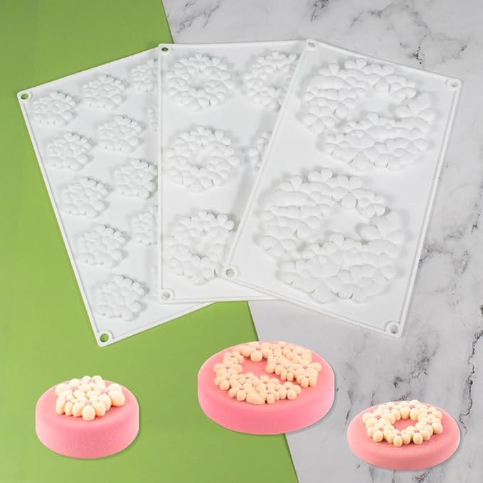 Flower Cloud Shaped Donut Silicone Mold Fondant Cake Mold DIY Chocolate Baking Tools Cake Decoration Accessories Bakeware (Cloud Flower L_11.84 X7 X0.4 inch)