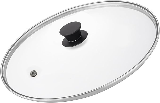 13.5 Inch Glass Lid,Fits Pots With Inner dia 13.2-13.6 Inches, Stainless Steel Lid with Steam Vent, Universal lid for Pots, Pans, Skillets and Woks, Large Covers Replacement of 34cm
