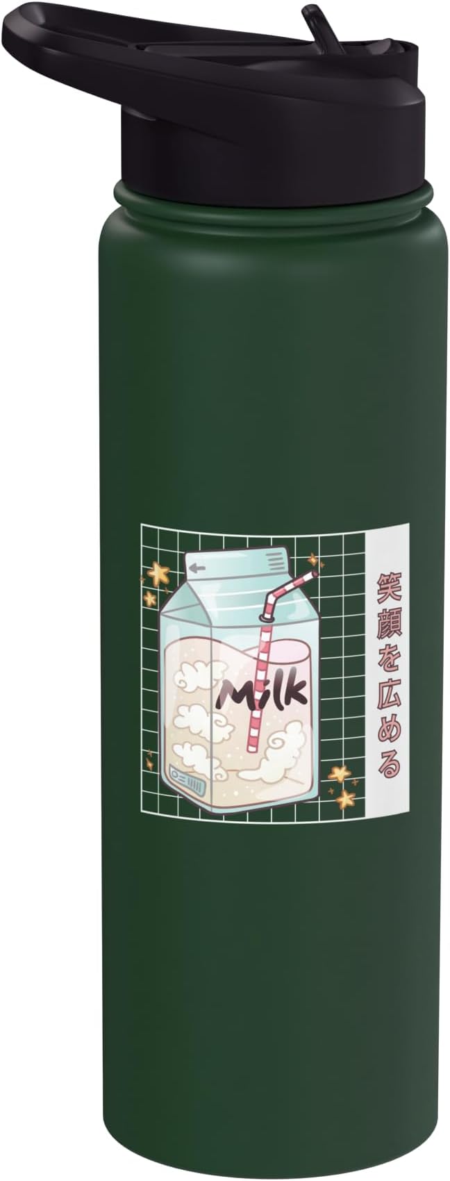 Cute Milk Carton Kawaii Japanese Stars Clouds Stainless Steel Insulated Water Bottle