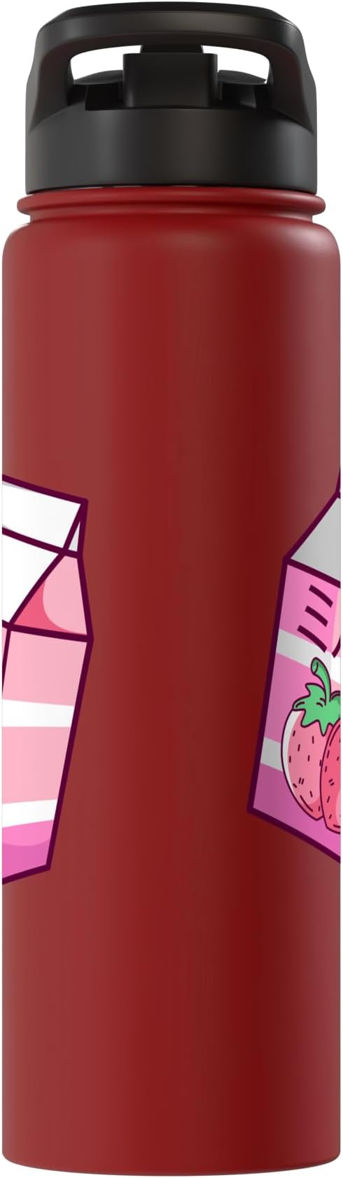 Kawaii Japanese Pink Retro 90s Strawberry Milk Carton Stainless Steel Insulated Water Bottle