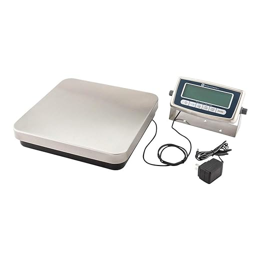 Restaurantware Met Lux 60 Pound Digital Receiving Scale 1 Electronic Food Scale - Multifunctional LCD Display Stainless Steel Shipping Scales For Home Industrial Or Commercial Use