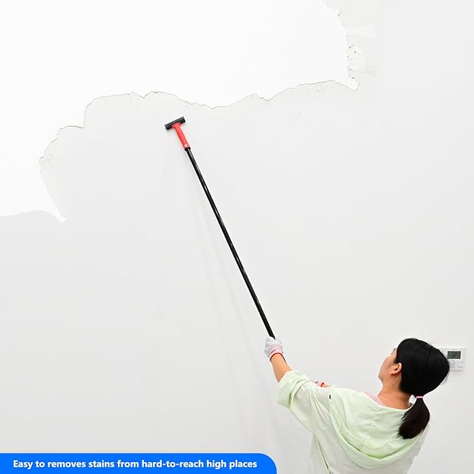 EHDIS Long Handle 4 Inch Razor Blade Scraper Tool Adjustable 16‘’-58‘’ Tile Paint Floor Scraper for Wood,Window Glass Wallpaper Remover,Painting Stripping, Adhesive Removal