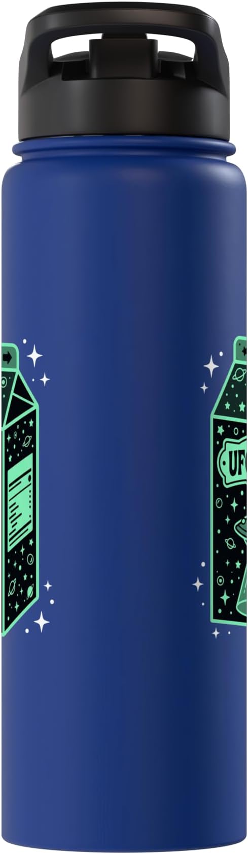 UFO Juice Retro Cat Abduction Alien Space Milk Cosmos Stainless Steel Insulated Water Bottle
