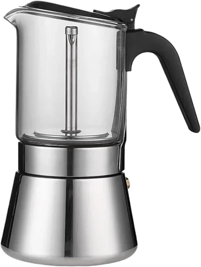 Espresso Maker Stainless Steel Italian Manual Coffee Machine Maker Moka Pot Multifunctional Portable Hand Brew Coffee Pot(1pcs)
