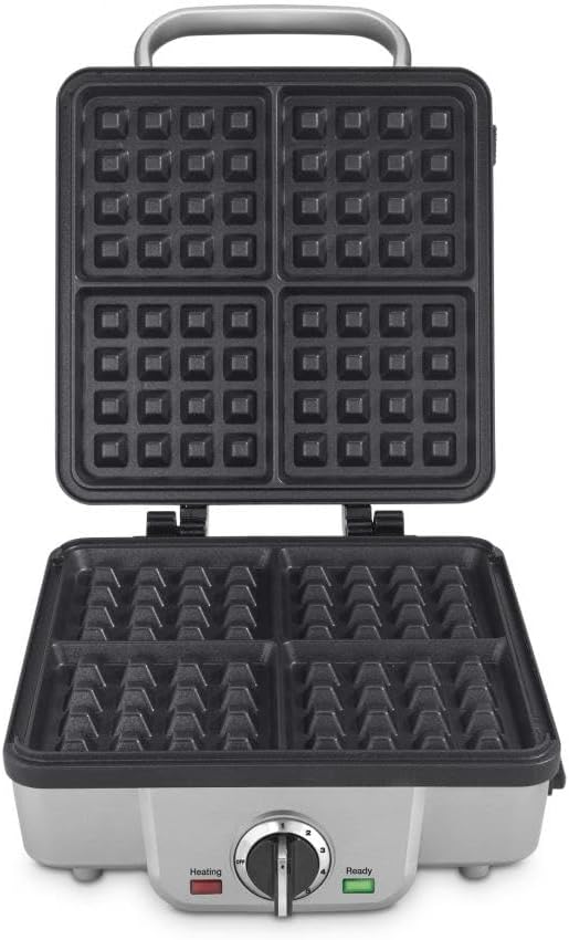 Cuisinart Belgian Waffle Maker with Pancake, Nonstick Plates, 6 Browning Levels, Ready Indicator Lights, Temperature Control, Deep Waffle Pockets, Brushed Stainless, WAF-300NAS