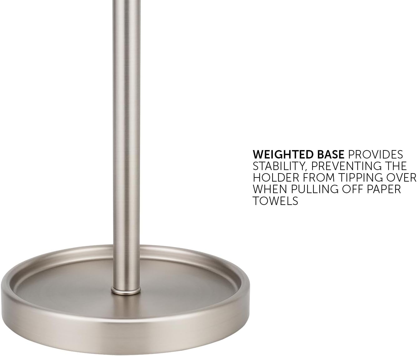 Ivilon Countertop Paper Towel Holder - Modern Sleek Ball Minimalist Design - Color Brushed Nickel