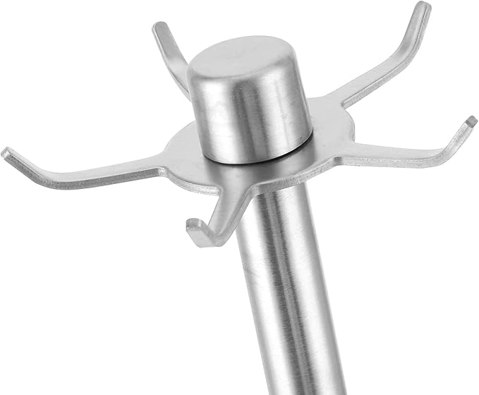 Utensil Rack, 360 Degree Rotating Kitchen Organizer Silver Space Saving Hanging Spatula Spoon Soup Ladle Holder with 5 Hooks for Home Countertop Cooking Utensil Holder