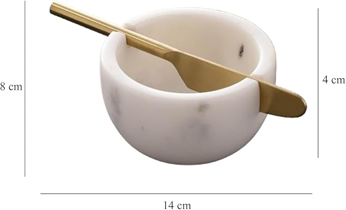 NikkisPride Marble Butter Keeper – White Marble Butter Crock – Elegant Countertop French-style Butter Dish for Spreadable Butter, Kitchen Accessory