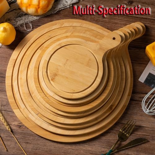 Pizza Serving Board Tray Set of 8, Wooden Lightweight Handles, Up to 13 Inches, Pizza Making Storage, Perfect for Parties and Gatherings,Light Brown,10inch