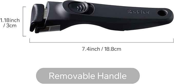 Redchef Removable Handle - Detachable Handle Cookware Replacement, Universal Cookware Handles, Ideal Replacement for All Cookware (Black)