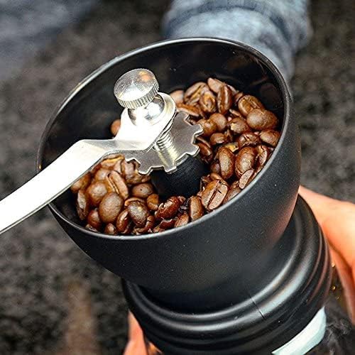 VIA CREMA Manual Coffee Grinder with Ceramic Burr and Glass Container for Espresso Beans