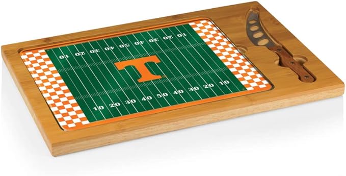 PICNIC TIME NCAA Icon Glass Top Cutting Board & Knife Set, Cheese Boards Charcuterie Boards, Serving Platter, (Parawood & Bamboo)