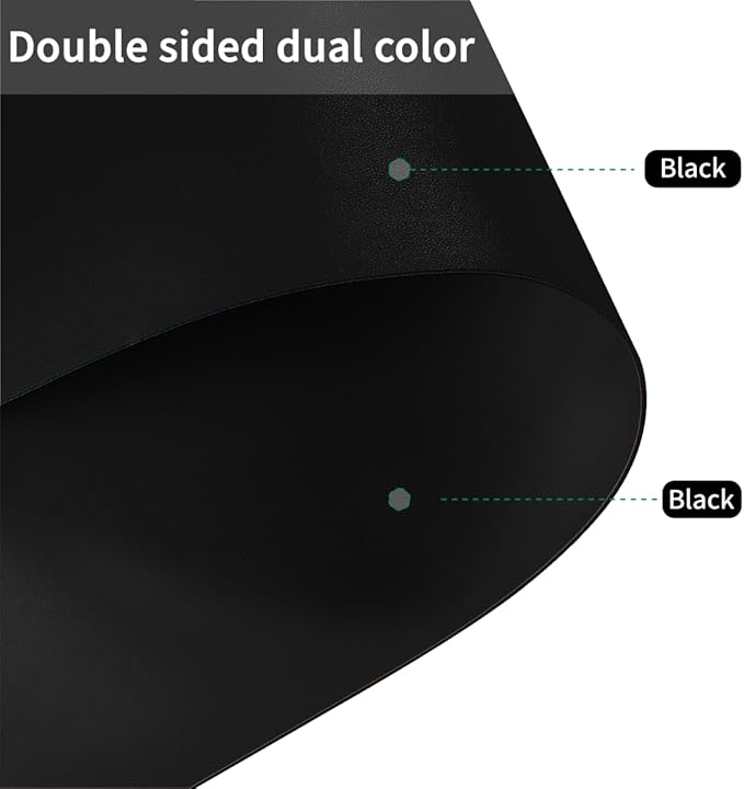 Cover for Dresser Top - 20x72 Inch Waterproof Easy to Clean Can Conceal Flaws Protector The Table Top from Scratches Used for Coffee Table Dresser(Black+Black 20x72)