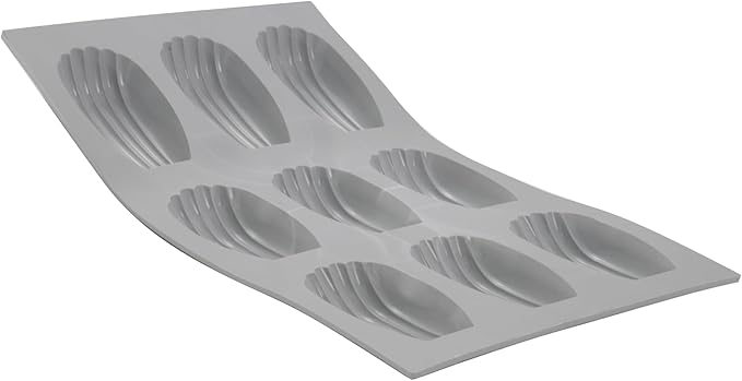 de Buyer ELASTOMOULE Madeleine Silicone Mold - Creates 9 Madeleines - Easy to Use & Clean - Dishwasher Safe
